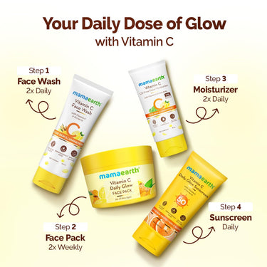 Mamaearth Vitamin C Daily Glow Face Pack with Vitamin C & Turmeric 200g | Natural, DIY-like Texture | Instantly Brightens Skin, Adds Glow | Clay Face Mask | Free From Harmful Chemicals | All Skin Type